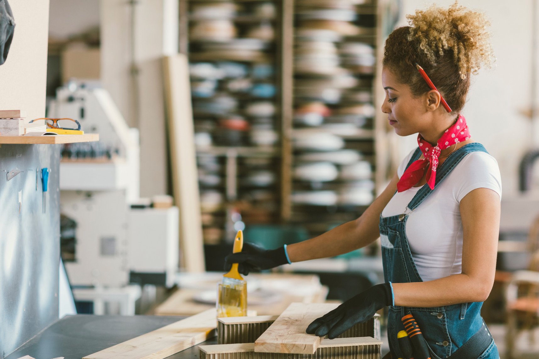 Latin Carpenter Painting Plank.